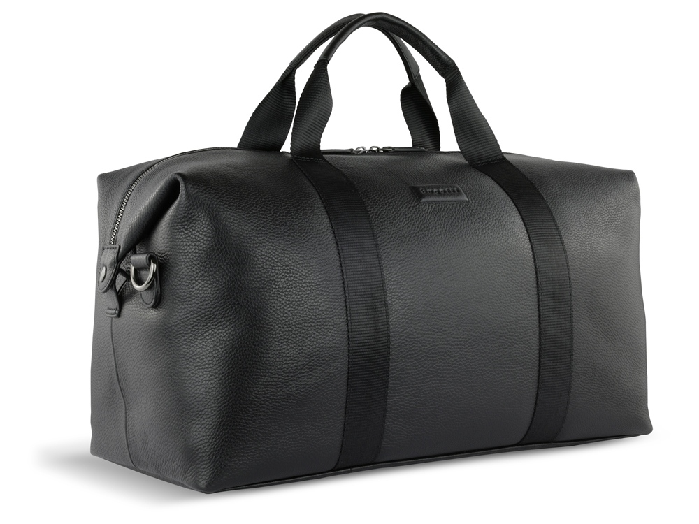 Сумка дорожная BUGATTI ЭЛЬЗА | ELSA, чёрная, воловья кожа/полиэстер, 47х22х24/30 см