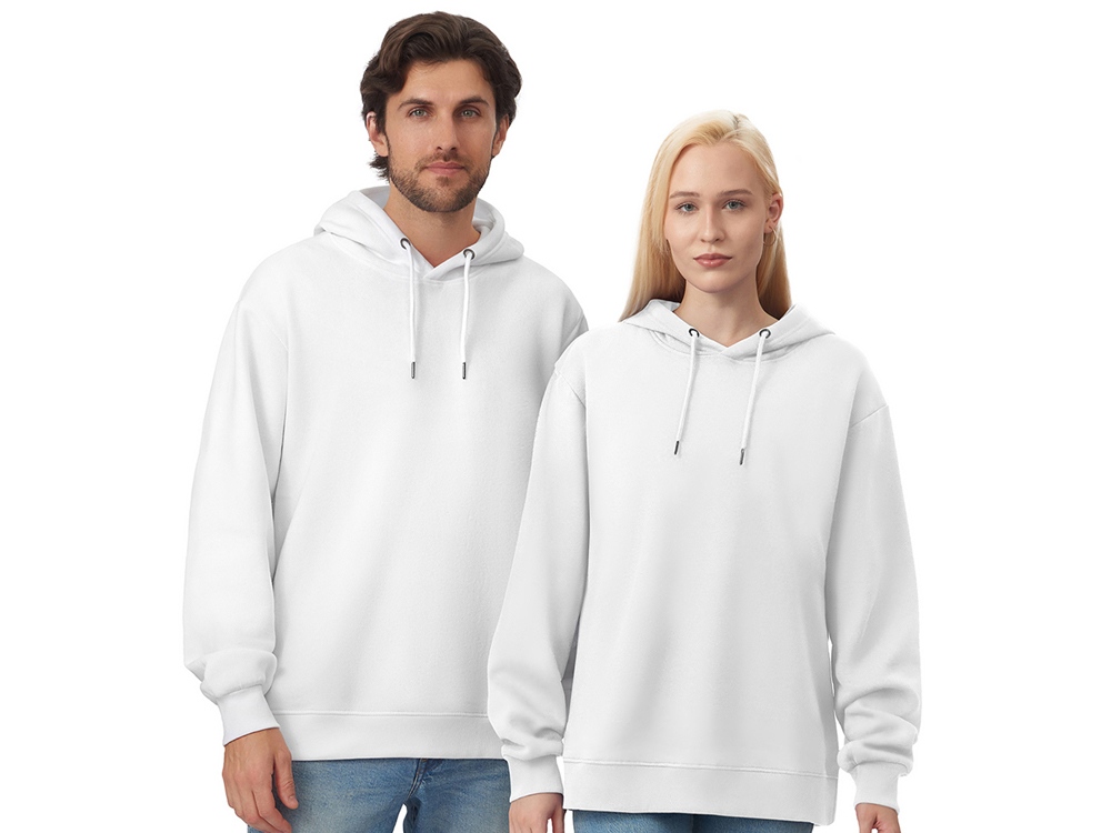 Толстовка с капюшоном оверсайз Lisbon унисекс, белый