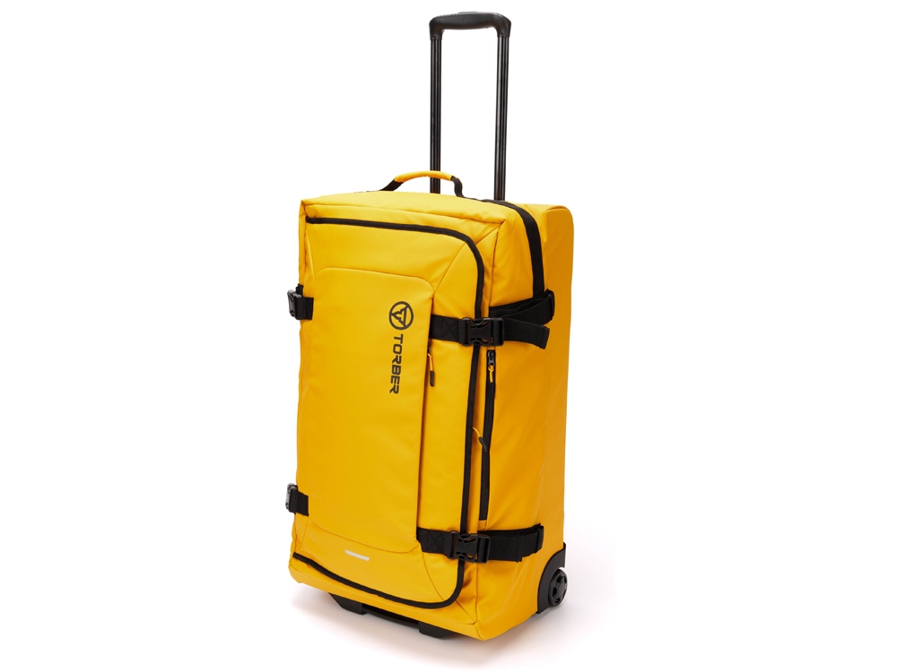 Сумка на колесах TORBER РИТМ, желтый, полиэстер 900D с PU покрытием, 70 х 41 х 28,5 см, 81 л
