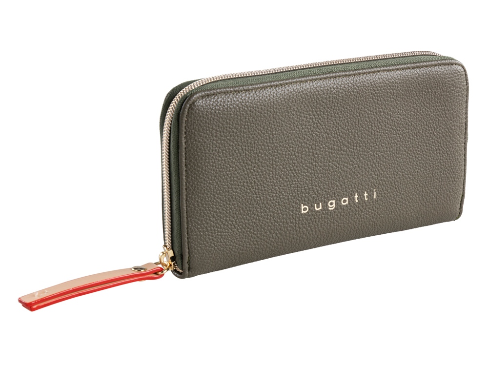 Кошелек женский BUGATTI ЭЛЛА | ELLA, оливковый, полиуретан, 19х2х10 см