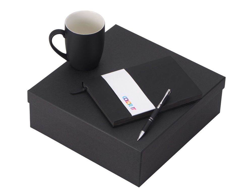 Подарочный набор с блокнотом С1, металлической ручкой и кружкой, черный