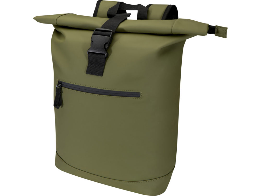 Переработанный рюкзак Реси Плюс 15 GRS с закручивающимся верхом объемом 18 л, зеленый лесной