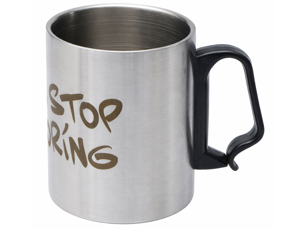 Стальная кружка с двойными стенками Climber Max, 450 мл, черный (гравировка)