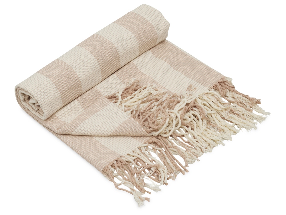 Плед Reglet, 130x150 см ( с учетом бахромы) 100% хлопок, бежевый