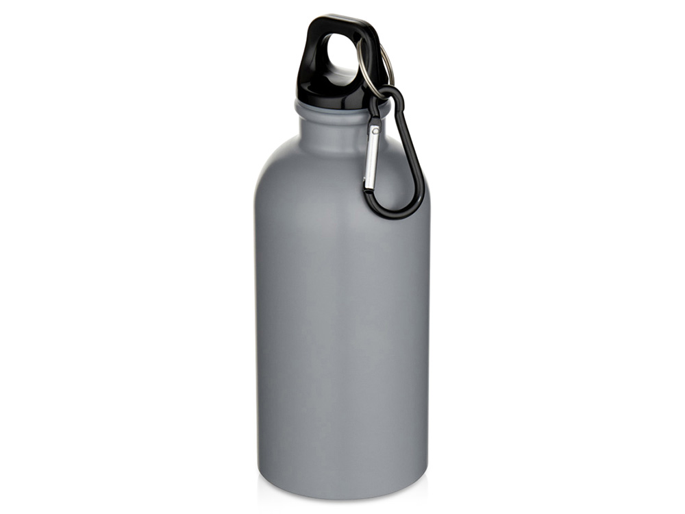Oregon одностенная бутылка для воды с карабином, изготовленная из нержавеющей стали, сертифицированной по стандарту RCS, объемом 400 мл - Серый