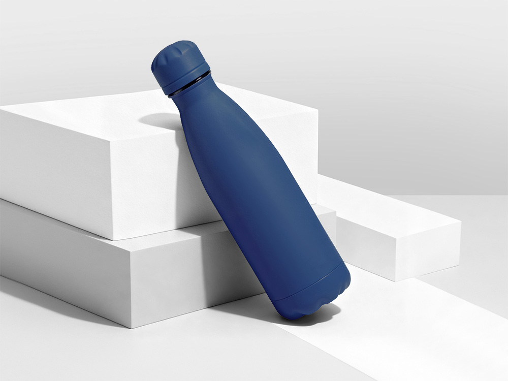 Вакуумная термобутылка Vacuum bottle C1, soft touch, 500 мл, темно-синий