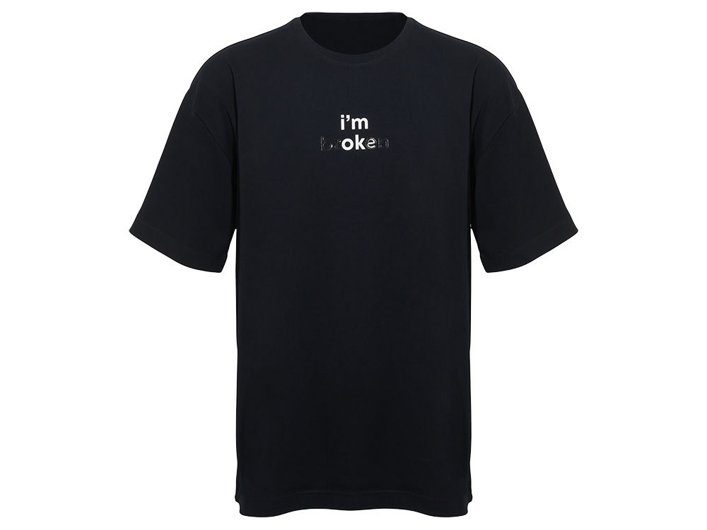 Футболка оверсайз Vienna унисекс , черный с нанесением Трафарет Скульптура 2 цвета