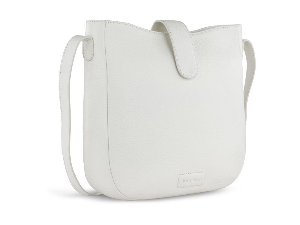 Сумка женская BUGATTI ЭЛЬЗА | ELSA, белая, воловья кожа/полиэстер, 29х8х27 см