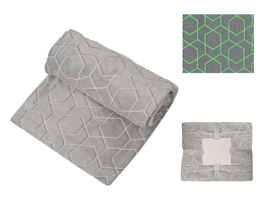 Светящийся в темноте плед Lattice серый (Р)