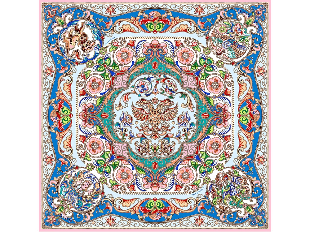 Платок Шедевры русских эмальеров