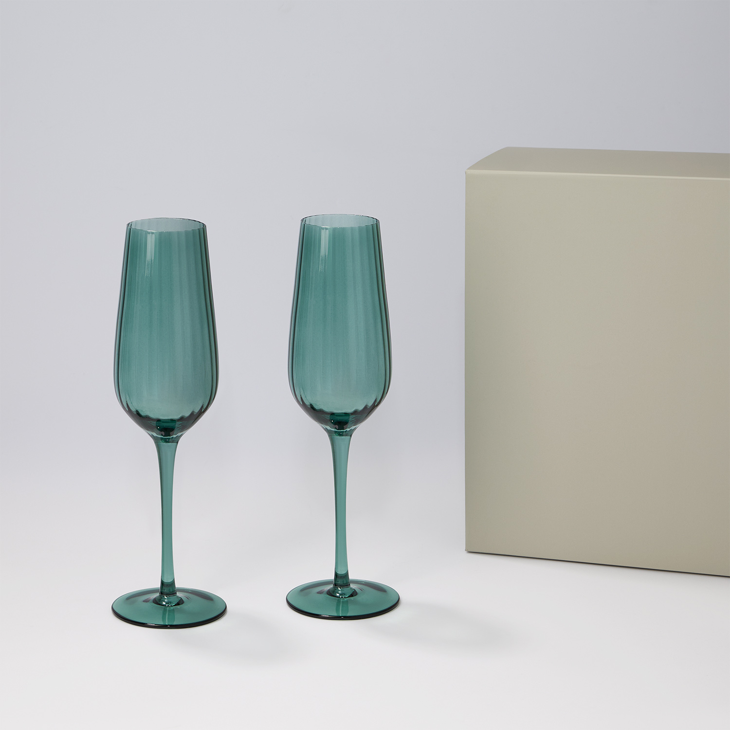 Подарочный набор 2 бокала для шампанского Capri в серой коробке