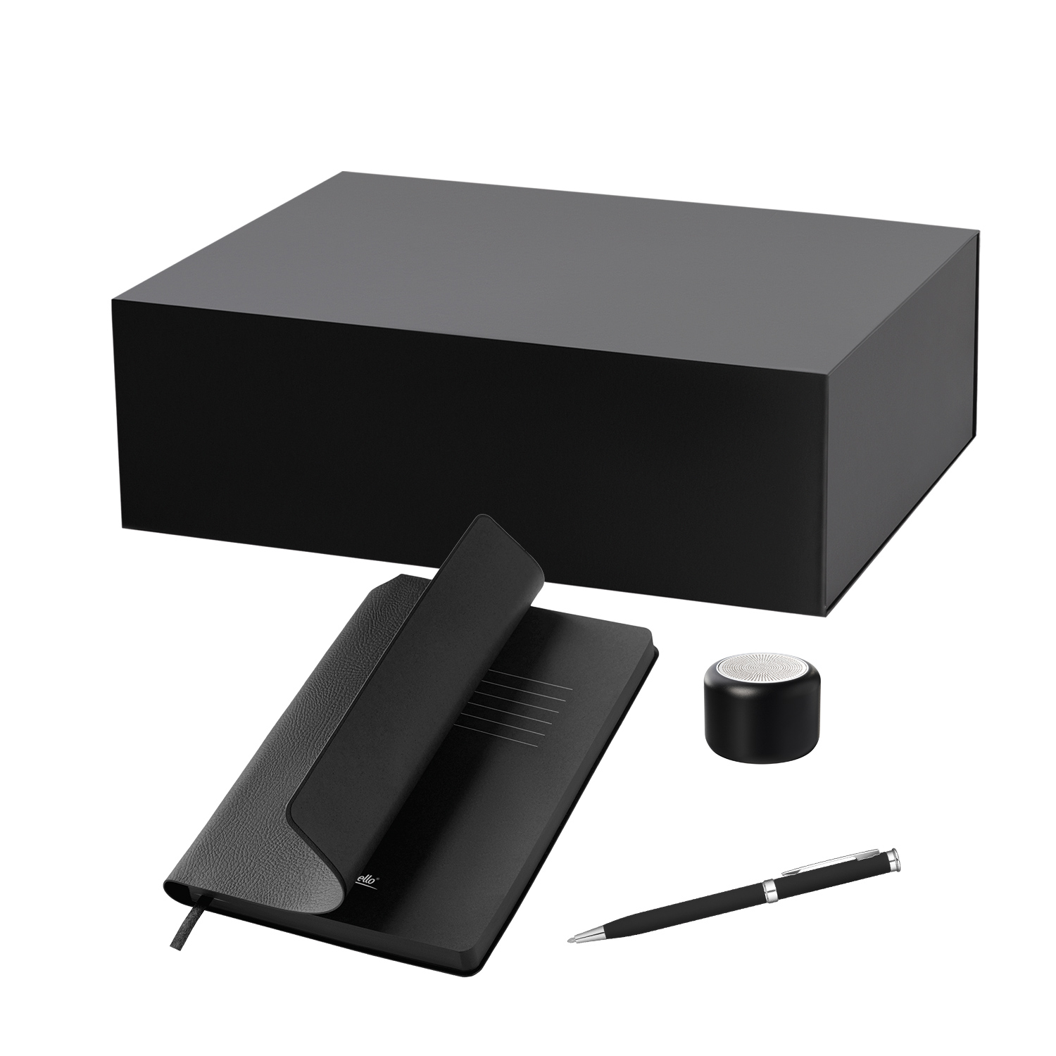 Подарочный набор Passion, Molto, черный (колонка, ежедневник, ручка)