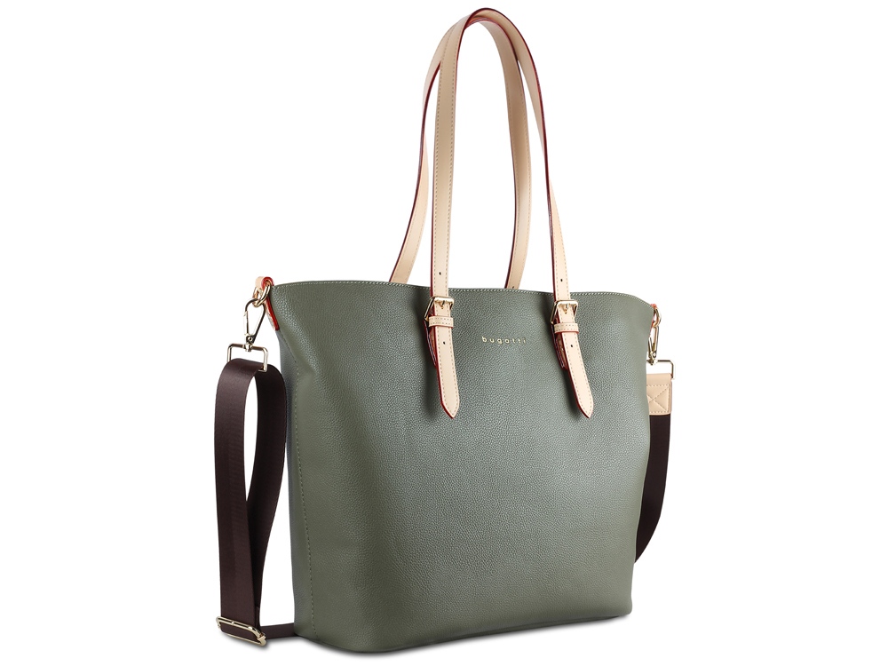 Сумка-шоппер BUGATTI ЭЛЛА | ELLA, оливковая, полиуретан, 47,5х12х32 см