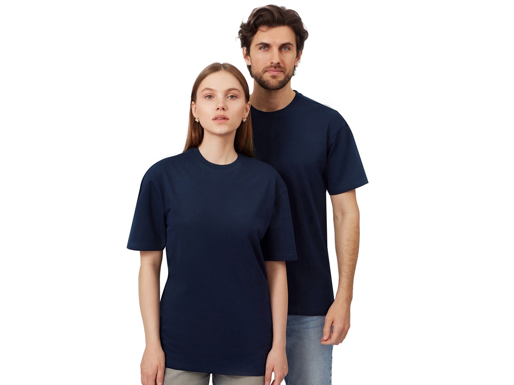 Футболка из френч терри Warsaw унисекс 220гр, темно-синий