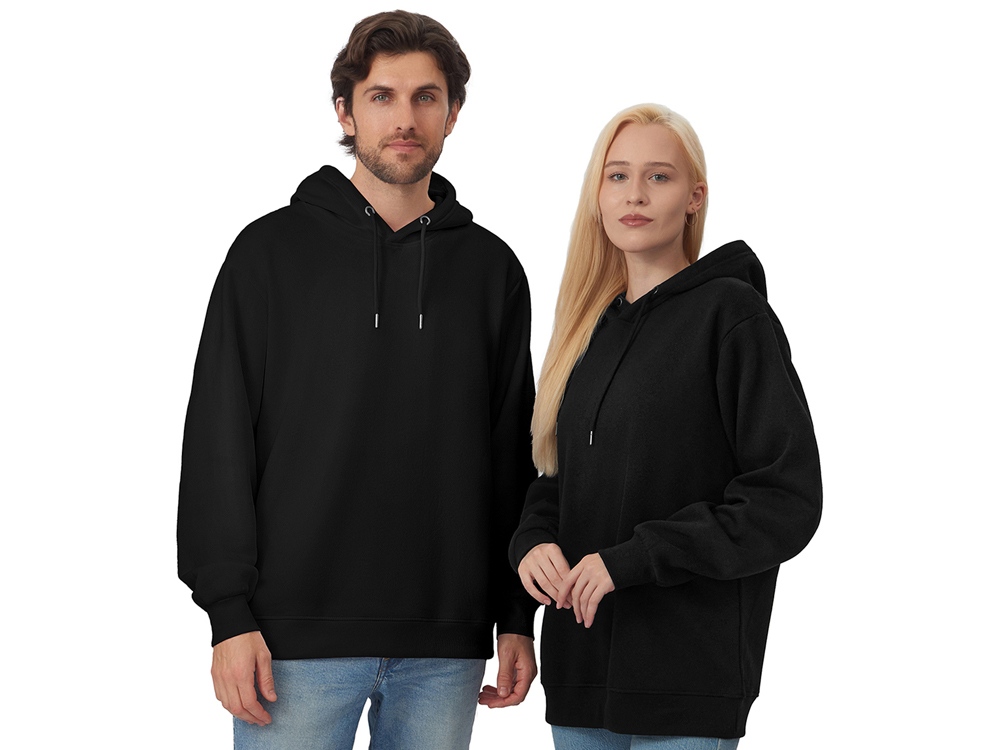 Толстовка с капюшоном оверсайз Lisbon унисекс, черный