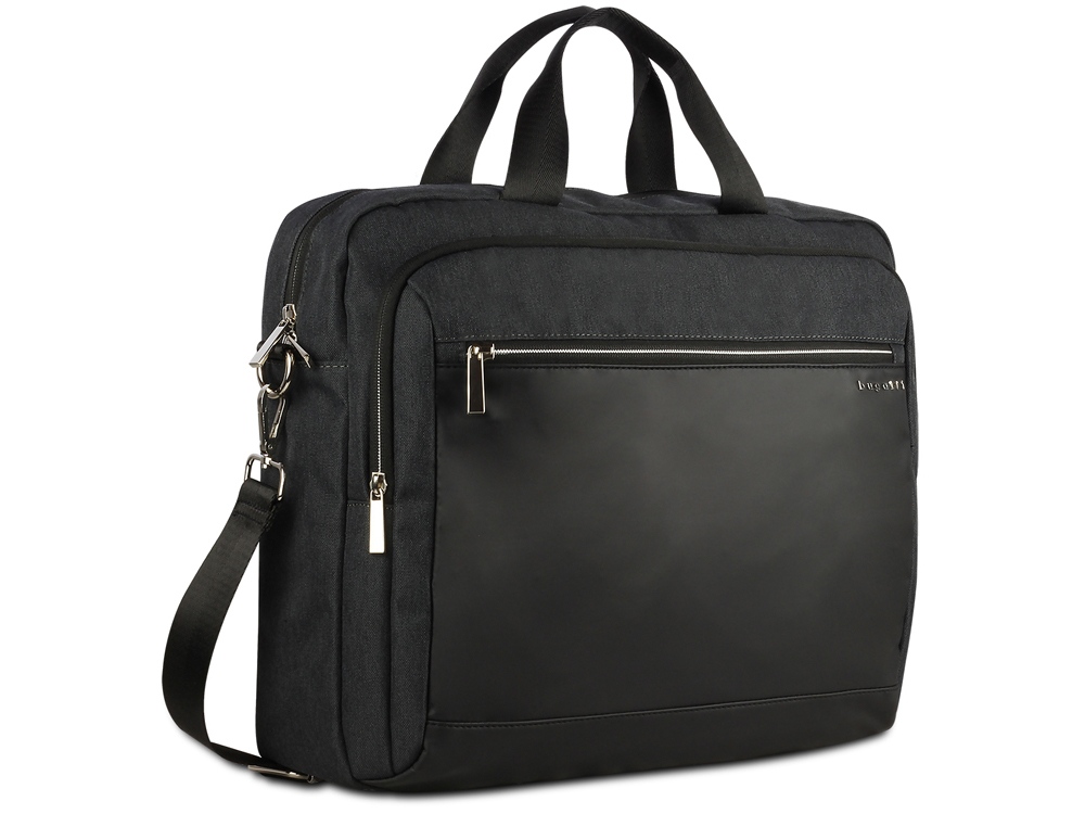 Портфель мужской BUGATTI СЕРА | SERA, антрацитовый, полиэстер, 40х11х34 см, 15 л