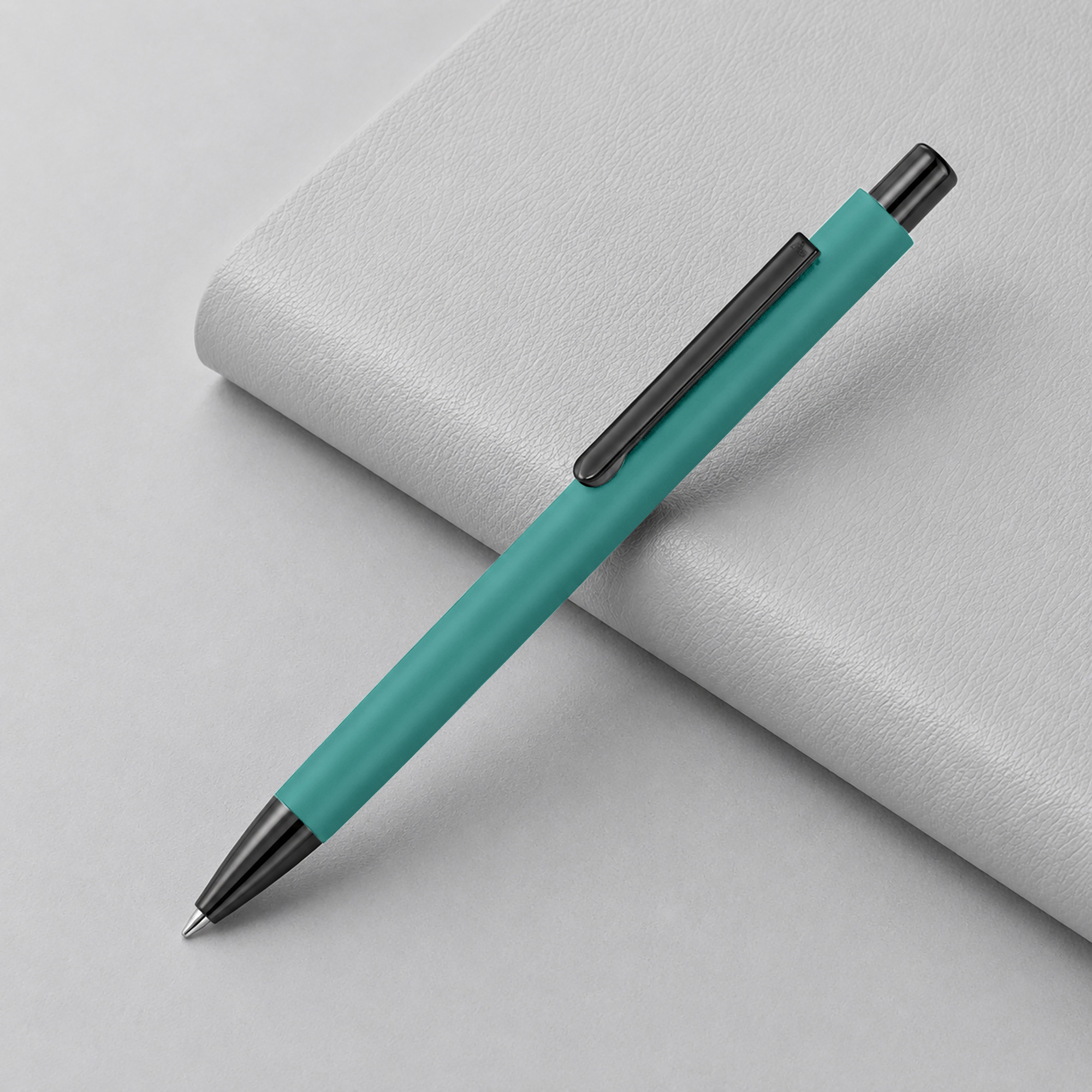 Металлическая шариковая ручка soft touch Ellipse gum, бирюзовый