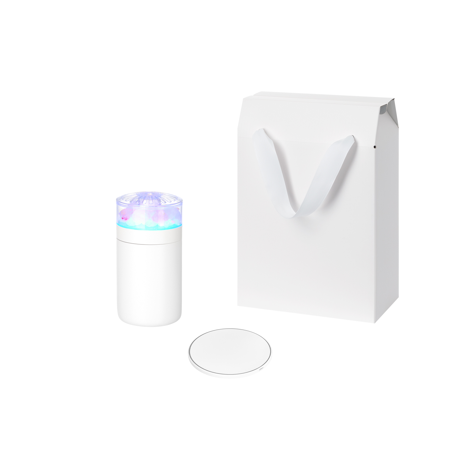 Подарочный набор Crystal, Auris, белый (увлажнитель воздуха, зарядное устройство)