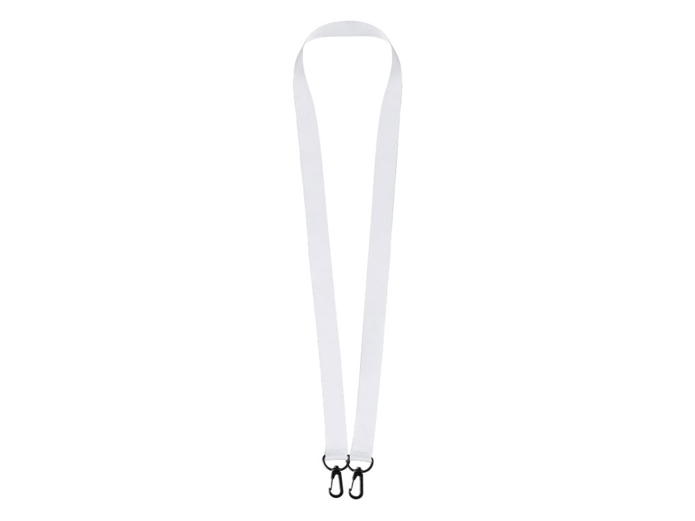 Ланъярд 2 см под сублимацию с 2-мя карабинами, черный