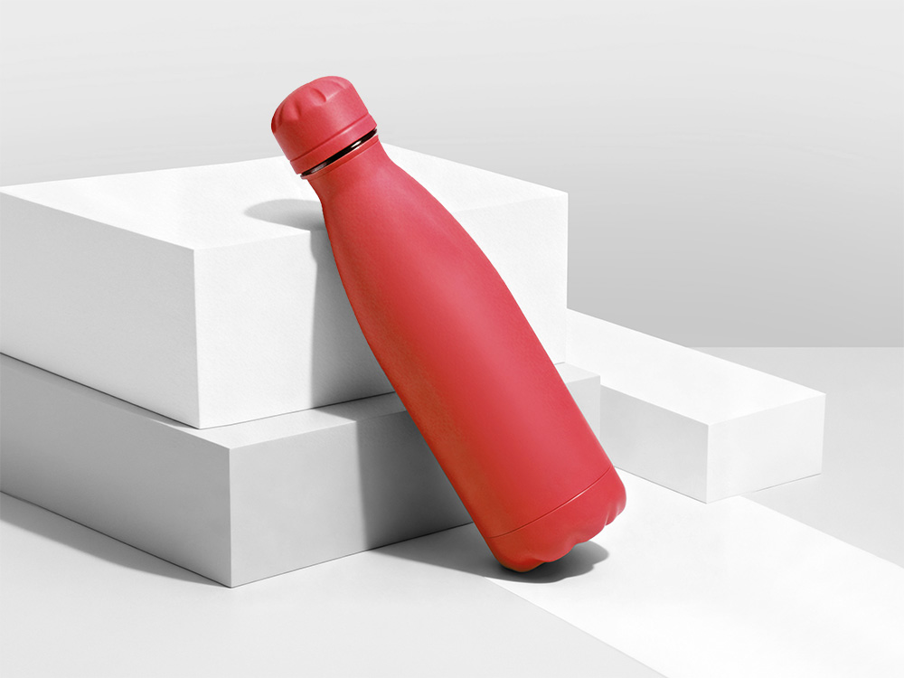 Вакуумная термобутылка Vacuum bottle C1, soft touch, 500 мл, красный