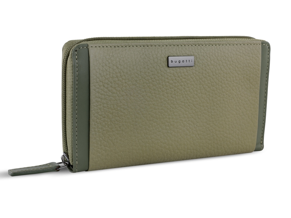 Кошелёк женский BUGATTI СИНА | SINA, зеленый, воловья кожа/полиэстер, 19х3х11 см