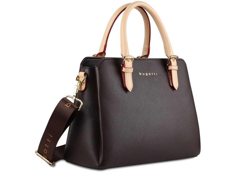 Сумка женская BUGATTI ЭЛЛА | ELLA, тёмно-коричневая, полиуретан, 30х12х23 см