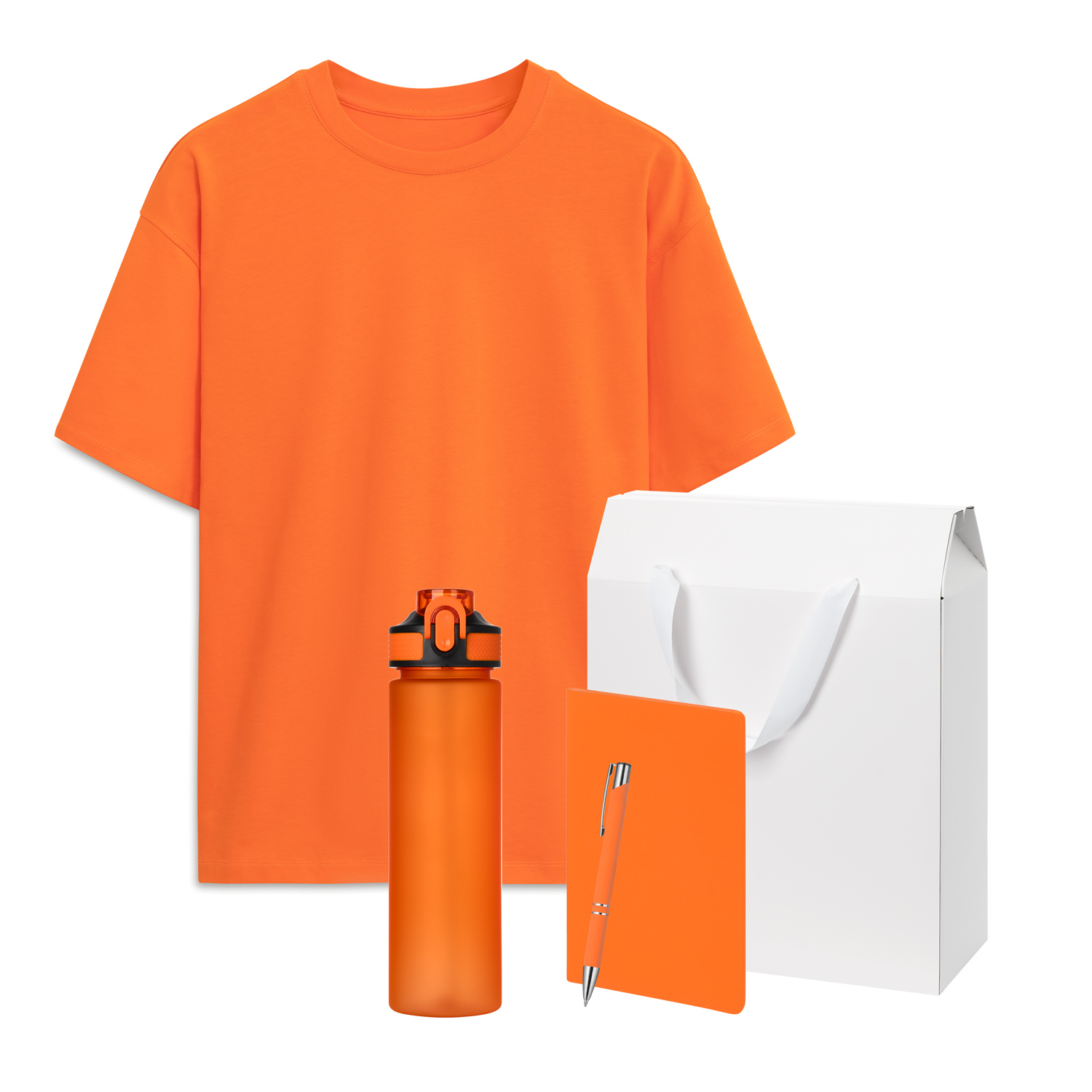Набор с одеждой RUST (футболка, бутылка, блокнот, ручка), оранжевый, XS/S