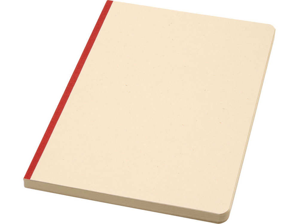 Блокнот из сахарного тростника и RPET А5 Liliana, натуральный/красный