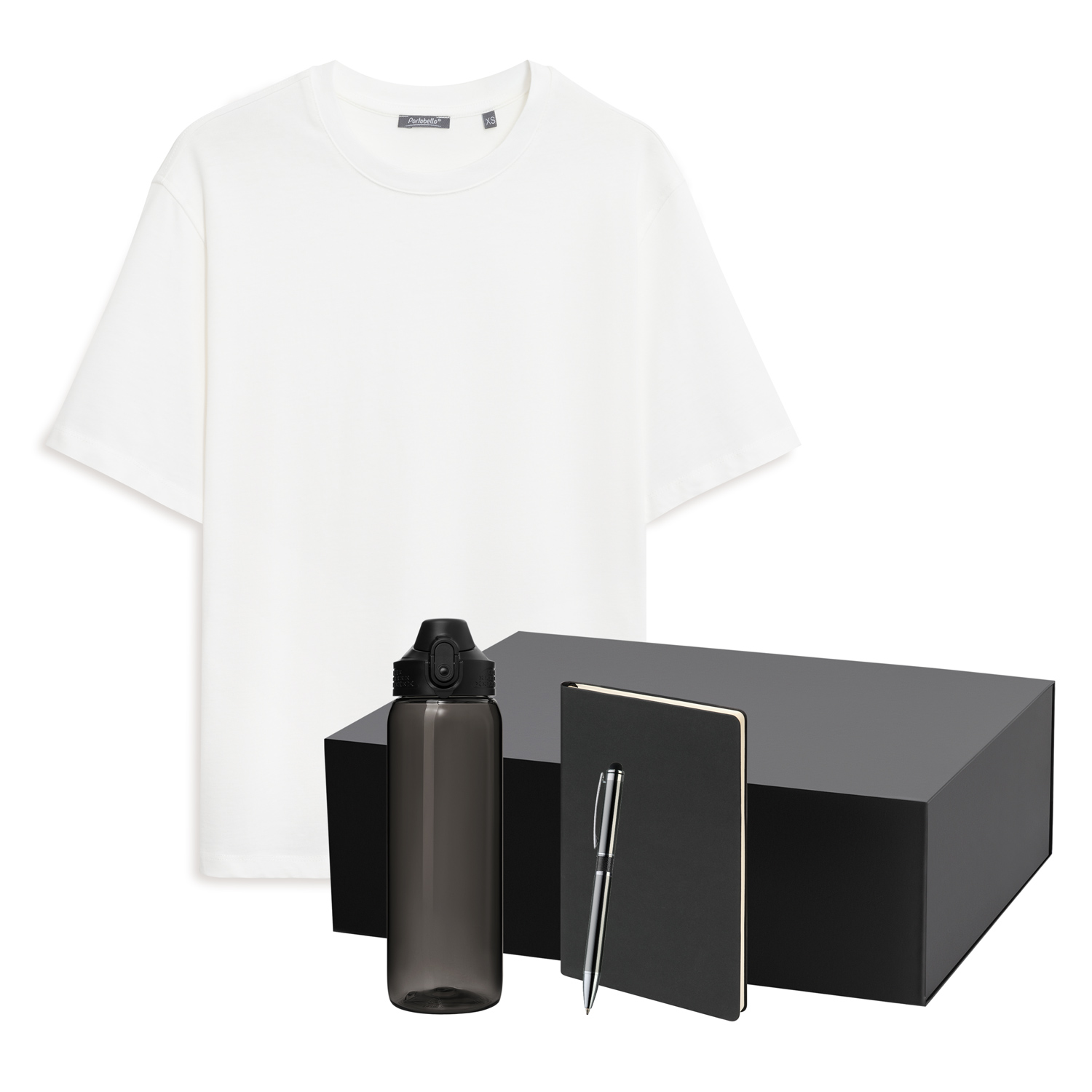 Набор с одеждой RUST NEO (футболка, бутылка, ежедневник, ручка), белый/черный, 3XL/4XL