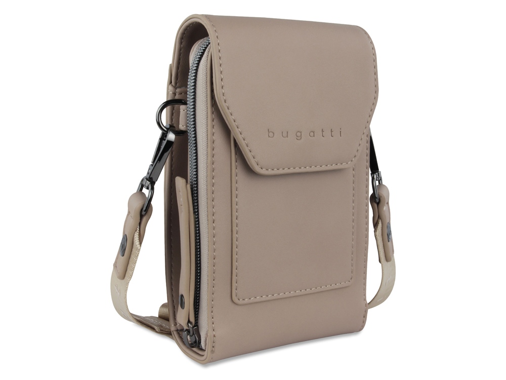Сумка наплечная BUGATTI АЛМАТА | ALMATA, песочная, полиуретан, 11х4х19 см