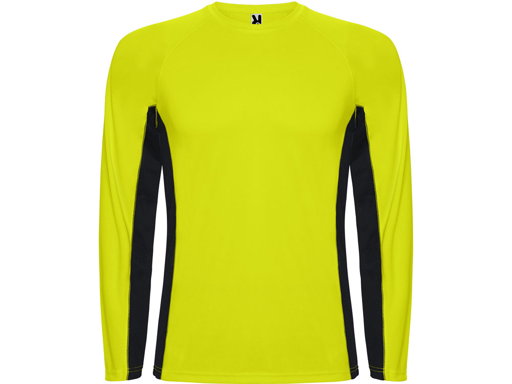 Футболка Shanghai  мужская с длинным рукавом, неоновый желтый/черный