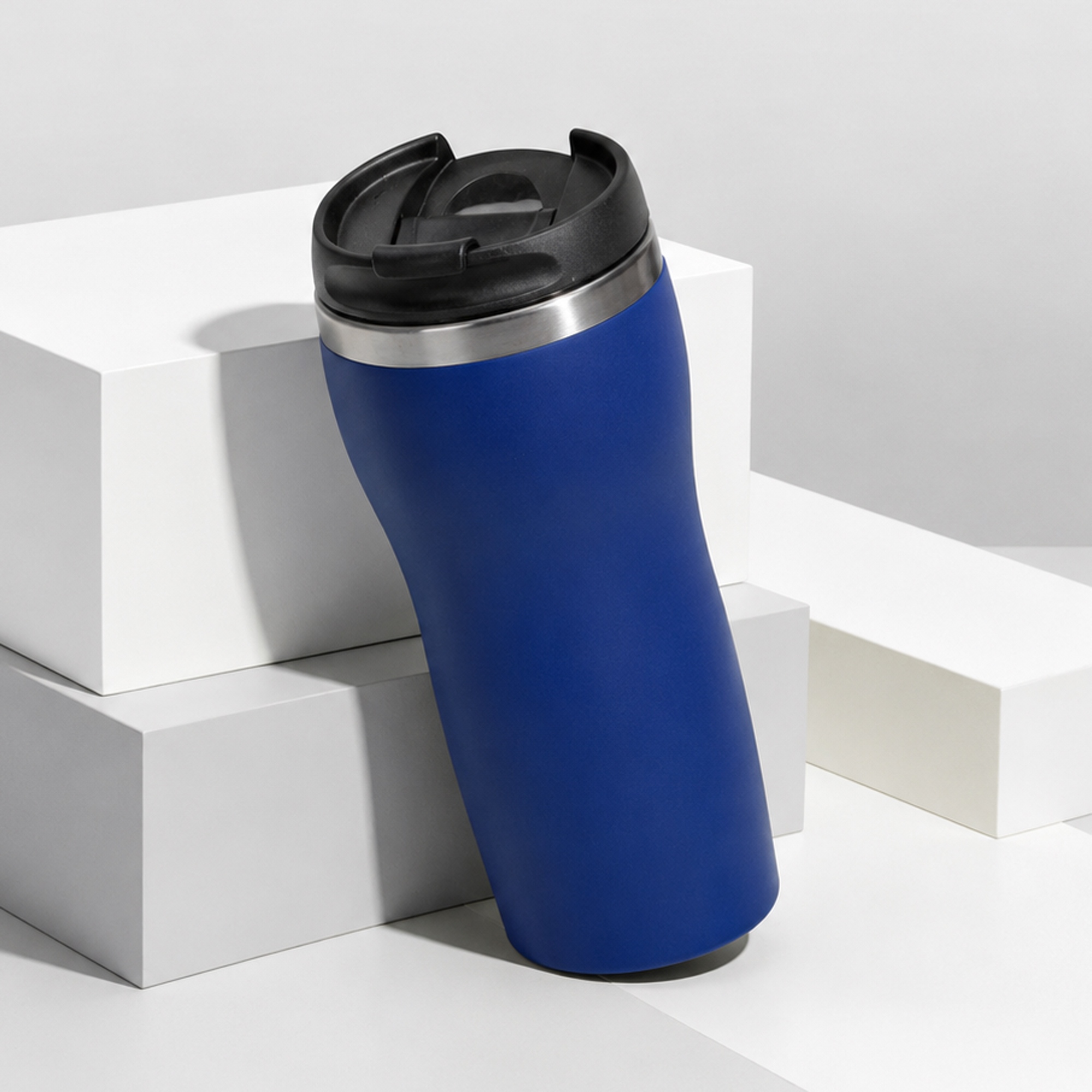 Термокружка Double wall mug C1, soft touch, 350 мл, синий