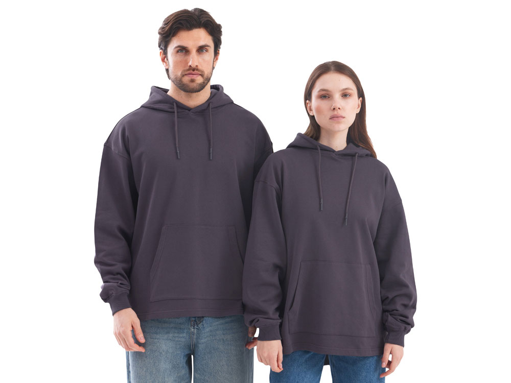 Худи оверсайз Alpha.01 унисекс, темно-серый