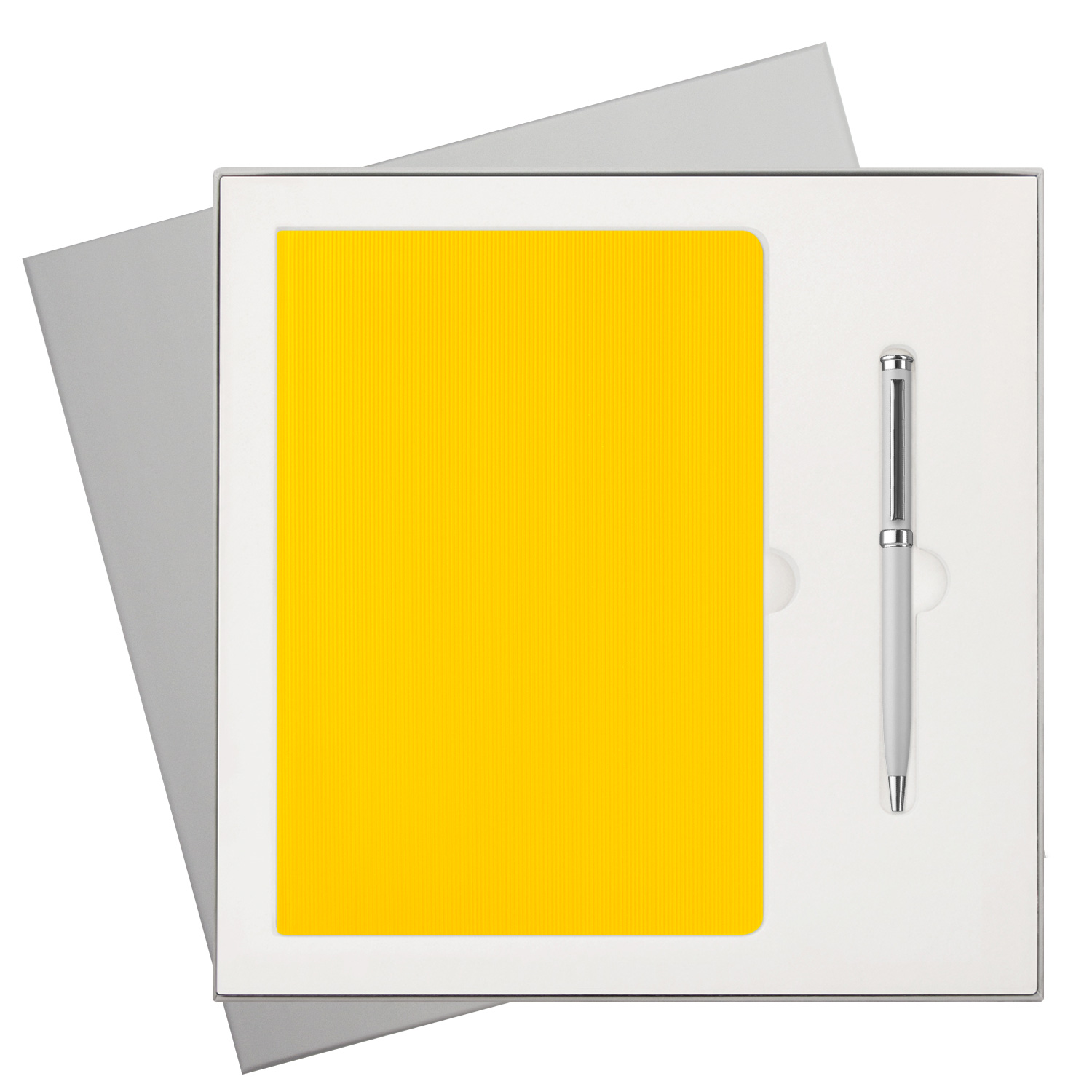 Подарочный набор Rain, желтый (ежедневник, ручка)
