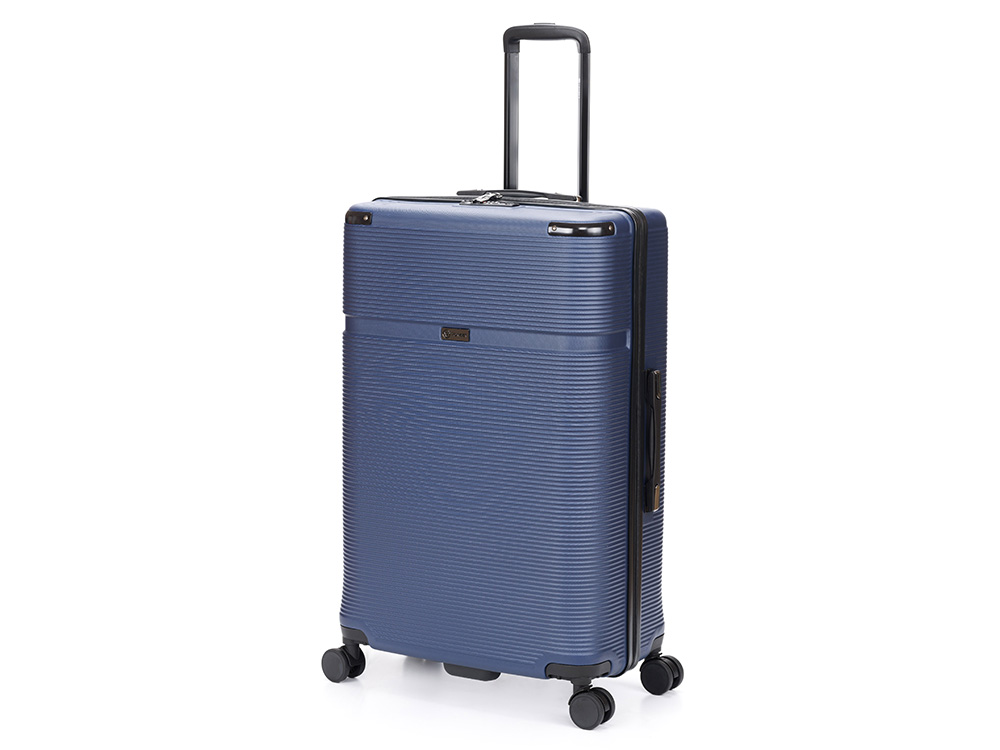 Чемодан TORBER ОНЕГА, синий, ABS-пластик, 79,5 х 51 х 29 см, 103 л