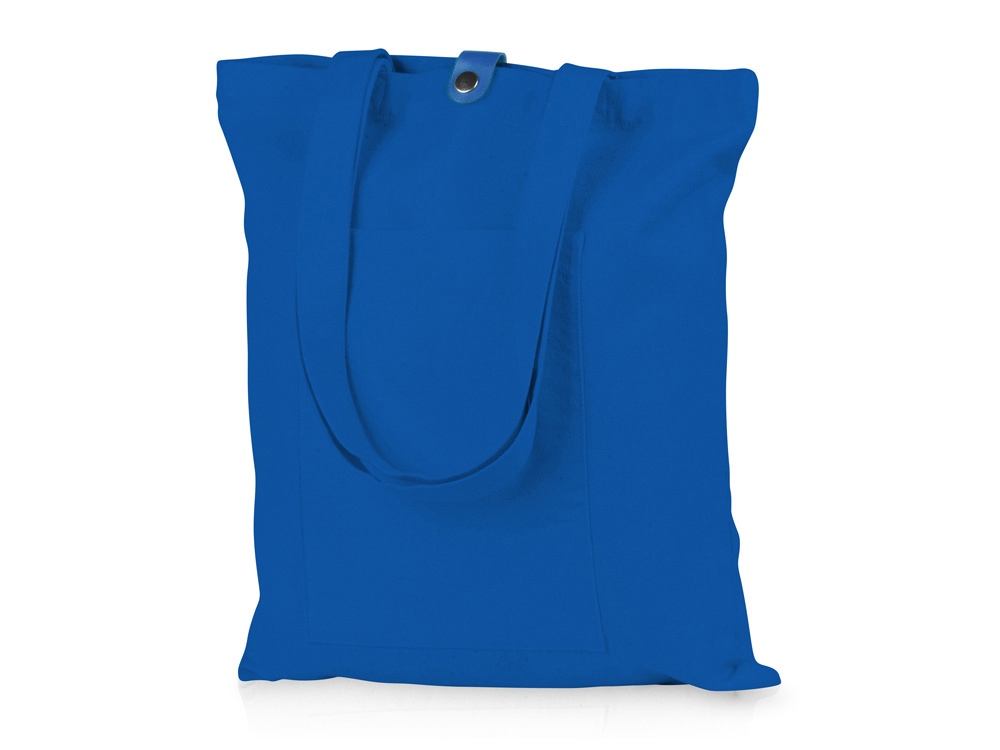 Сумка Clip из хлопка 340 г/м2 с застежкой из экокожи, синий