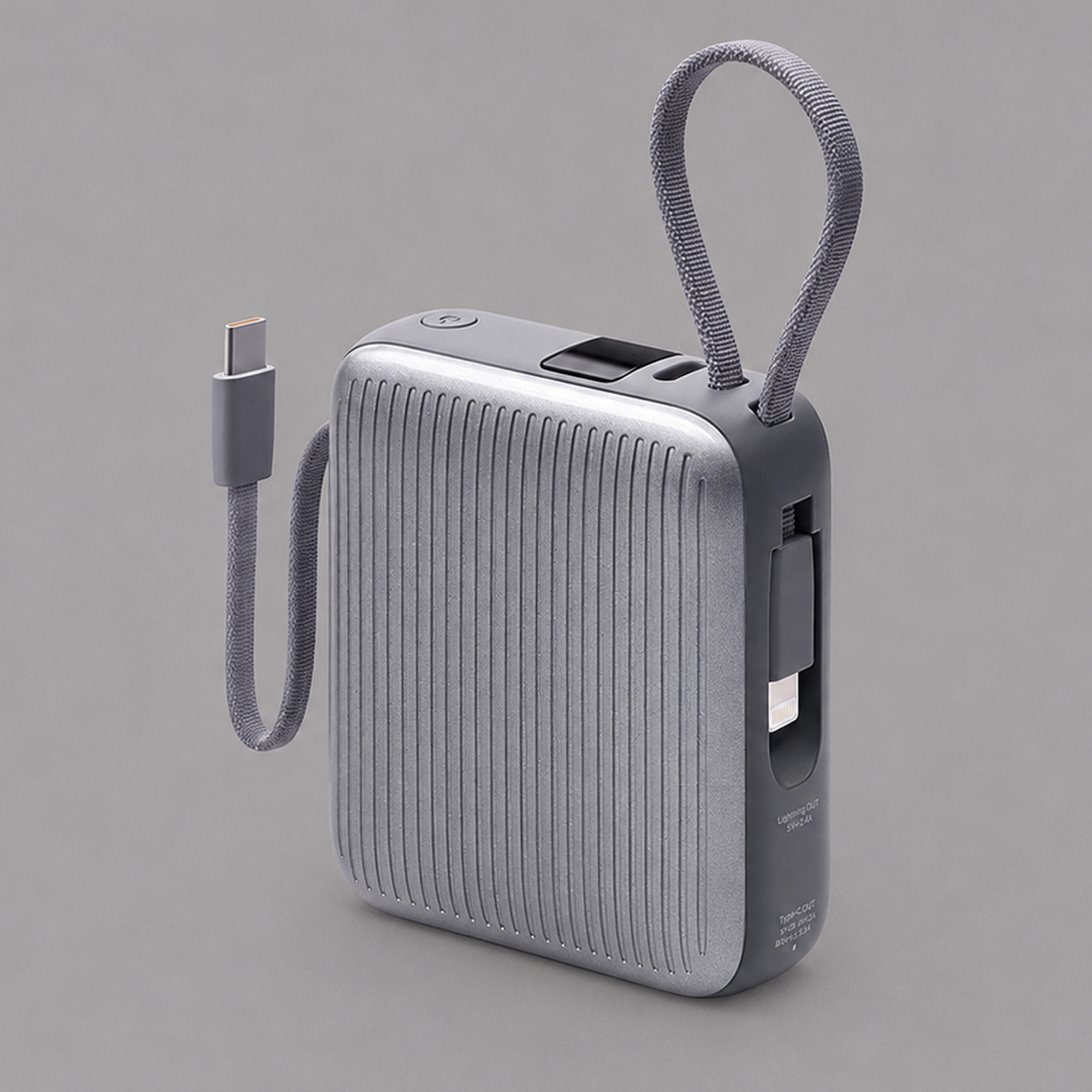 Внешний АКБ NRG Turbo Cable 10000 mAh, 22,5Вт, графит, Deppa