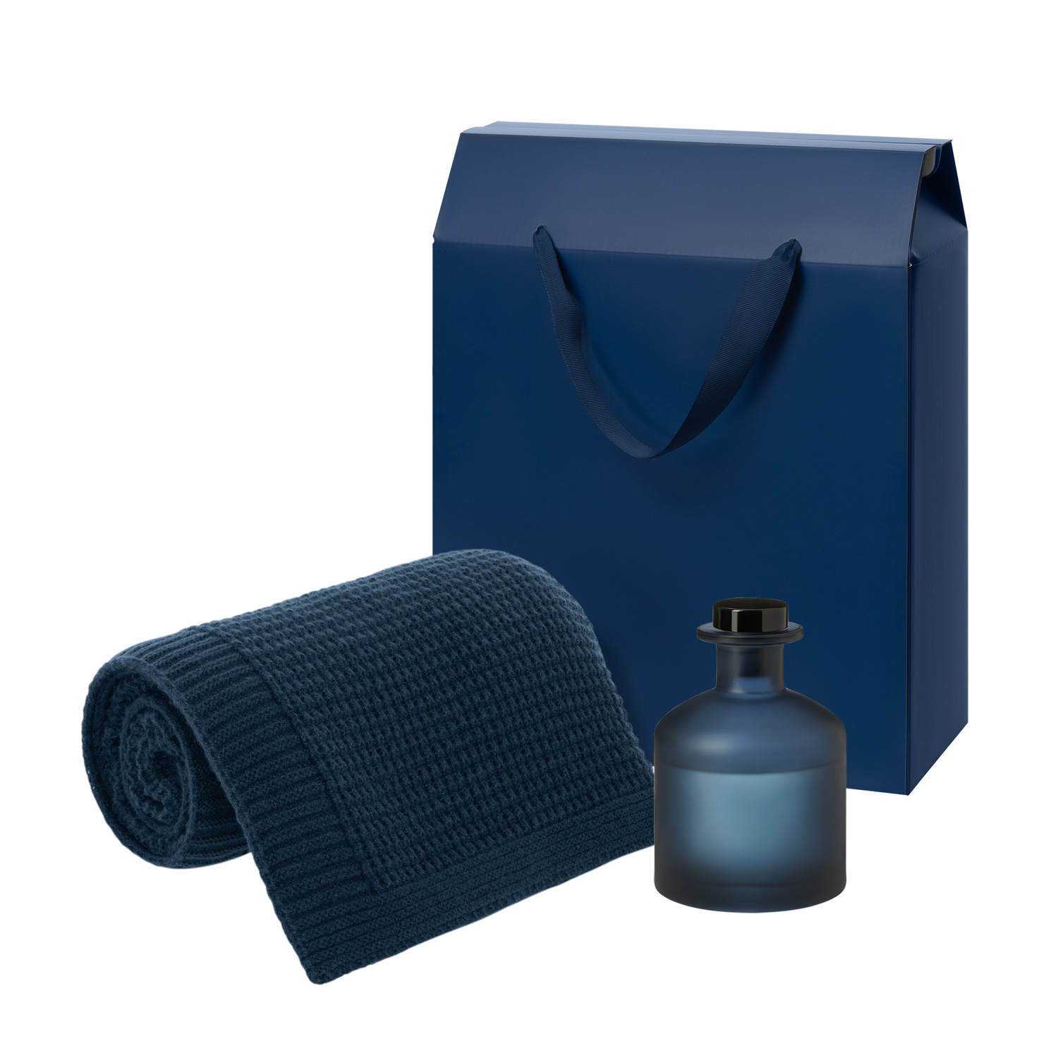 Подарочный набор Mizu, Malta Soft, синий (диффузор, плед)