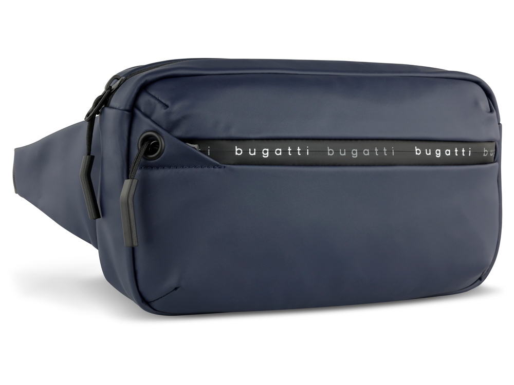 Сумка на пояс BUGATTI БЛАНК | BLANC, синяя, тарпаулин/полиэстер, 26х5,5х13,5 см