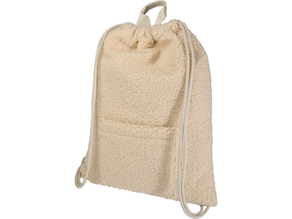 Шерпа рюкзак со шнурком из переработанной шерпы GRS объемом 9 л, бежевый