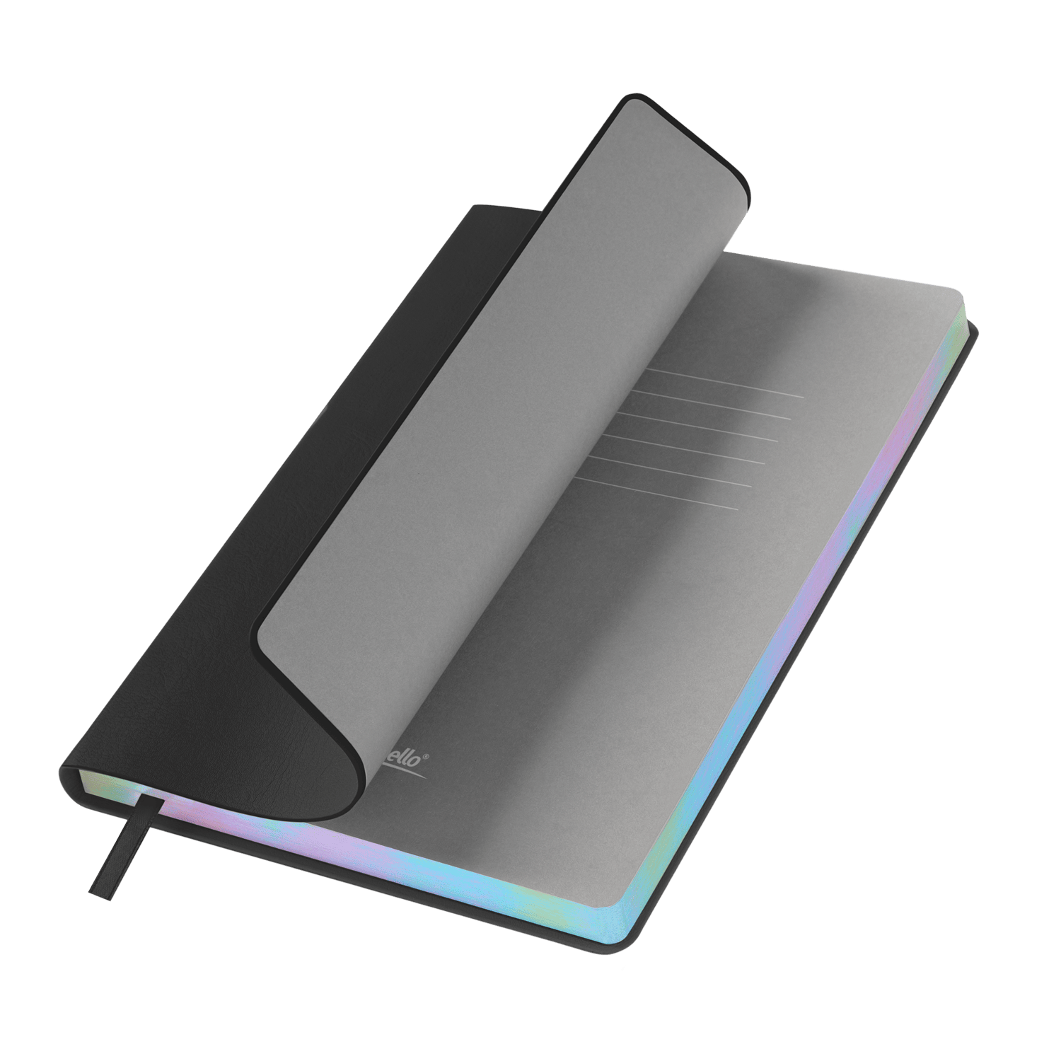 Ежедневник Galaxy недатированный, гибкая обложка, срез голограф. фольга, черный