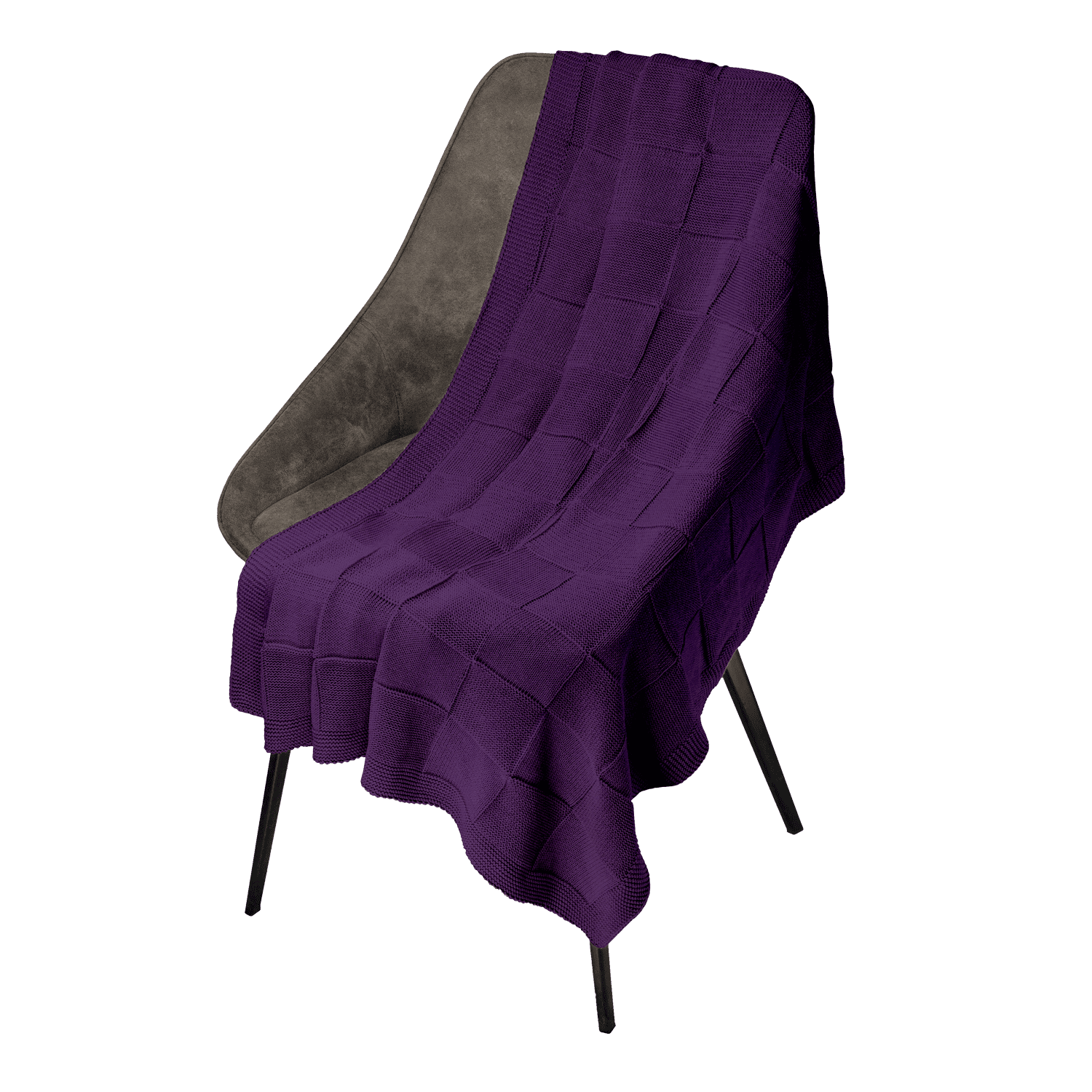 Плед Cella вязаный, фиолетовый (без подарочной коробки)