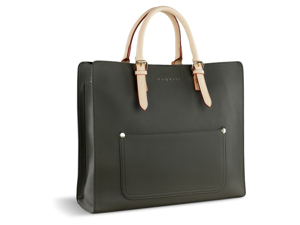 Сумка-шоппер BUGATTI ЭЛЛА | ELLA, оливковая, полиуретан, 37х12х31 см
