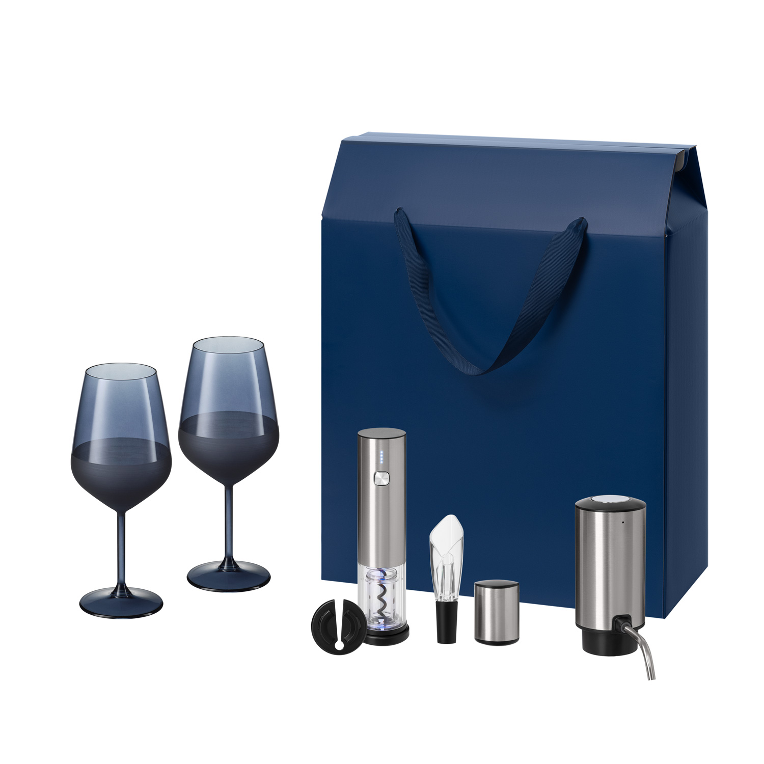 Подарочный набор Sapphire, Vintaro, Dante (2 бокала + набор для вина + аэратор)