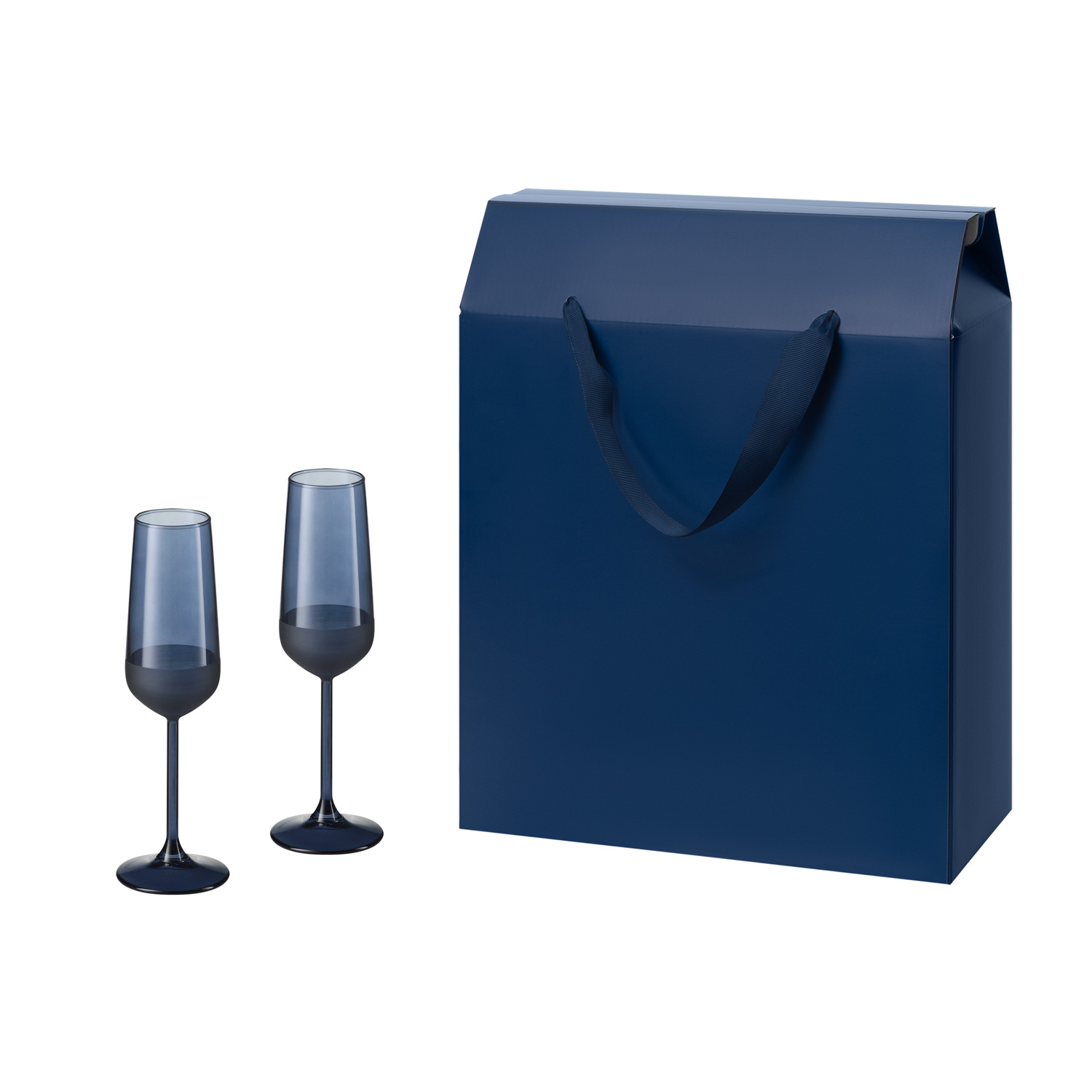 Подарочный набор 2 бокала для шампанского Sapphire в большом подарочном пакете