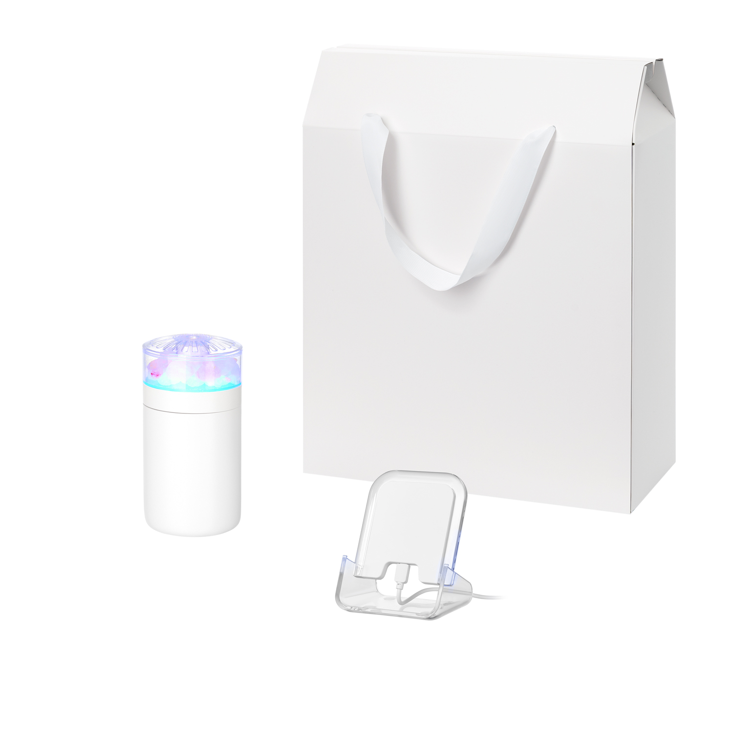 Подарочный набор Crystal, Gloss NEO, белый (увлажнитель воздуха, зарядное устройство)