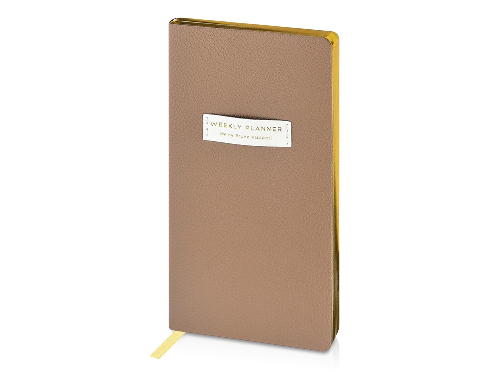 Еженедельник недатированный А6 Total beige с нашивкой, бежевый