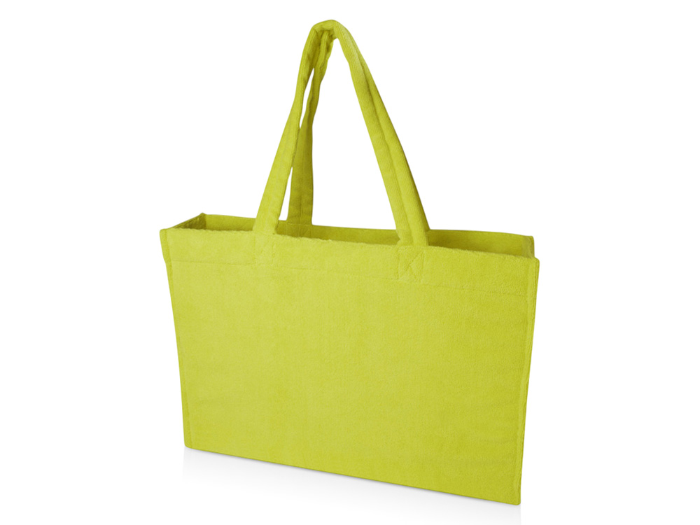 Пляжная эко-сумка Siam объемом 13 л из переработанной махровой ткани, сертифицированной GRS - Лайм