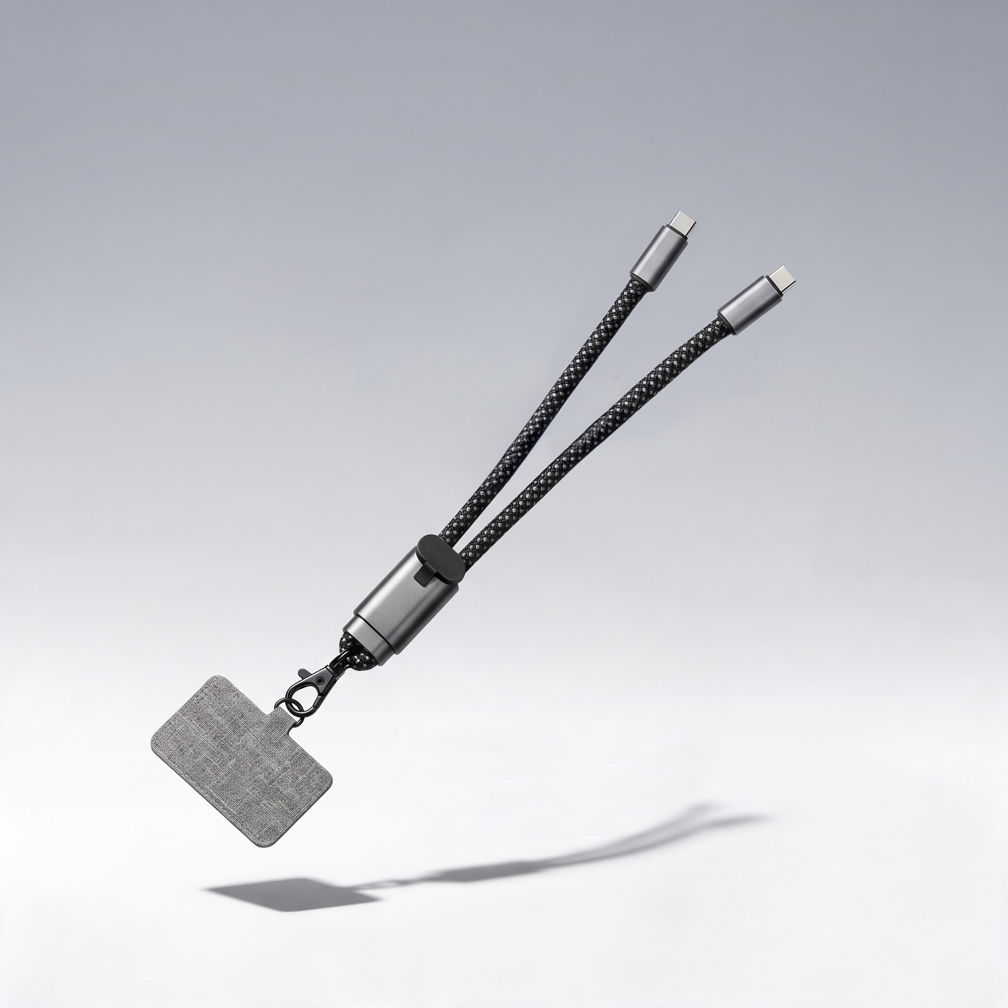 Ремешок-держатель для телефона с зарядным кабелем USB-C - USB-C Lany Wristband Charge Eco, серый