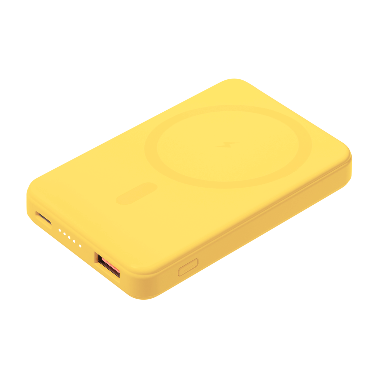 Внешний аккумулятор Largo PD 5000mAh с функцией беспроводной зарядки 15W, желтый